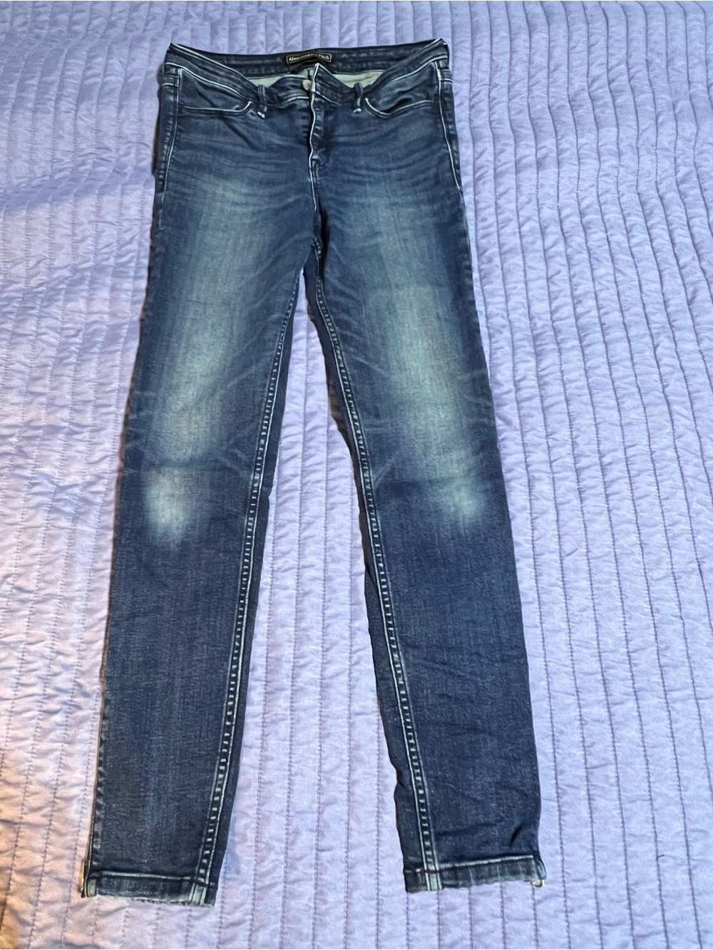 Abercrombie & Fitch Signature Collection Skinny Ankle Zip Jeans Dark Wash 26